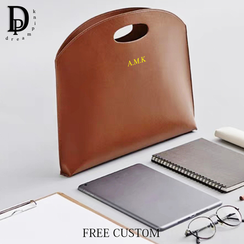Briefcase Leather Slim - تصميم فاخر مخصص الأحرف الأولى حقيبة