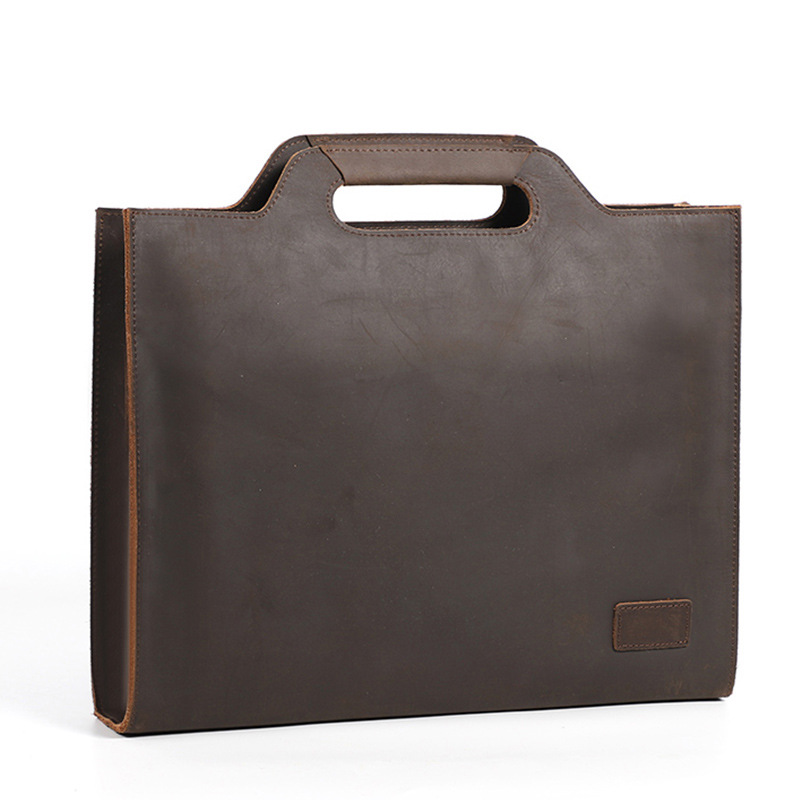 Briefcase Leather Slim - Newsbird سميكة جلد أسود حقيبة للرجال