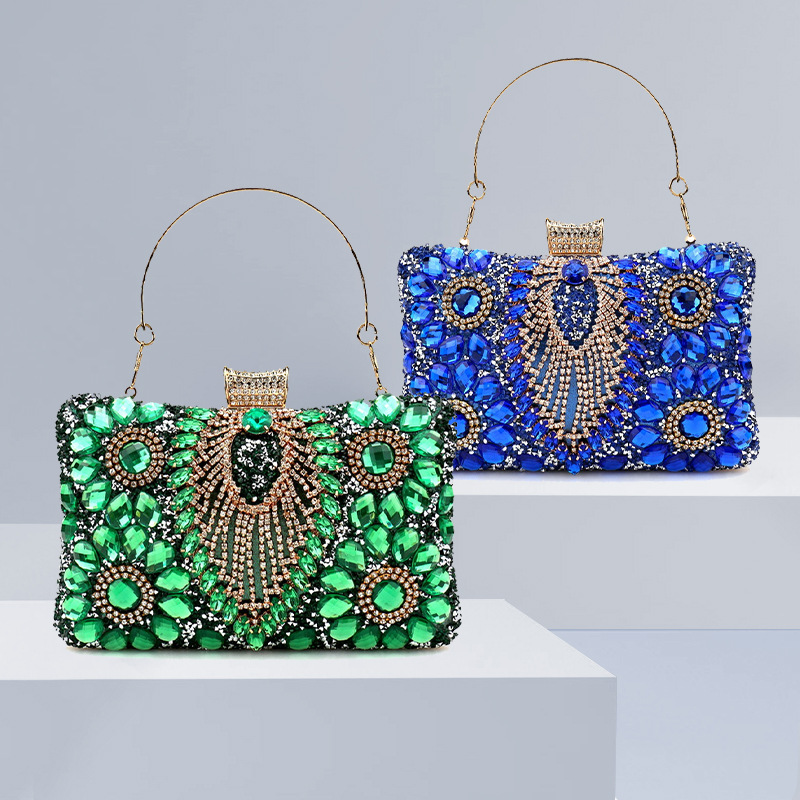 Luxury Bags Green - حقيبة يد مسائية فاخرة بشرابة خضراء