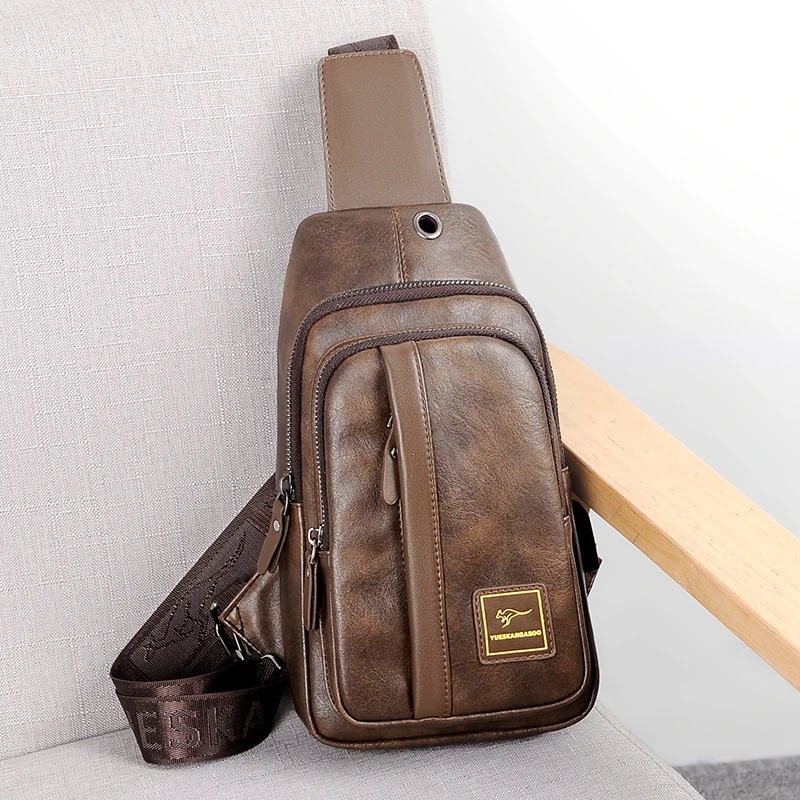 Luxury Bags Sling - حقيبة صدر من جلد الكنغر للرجال