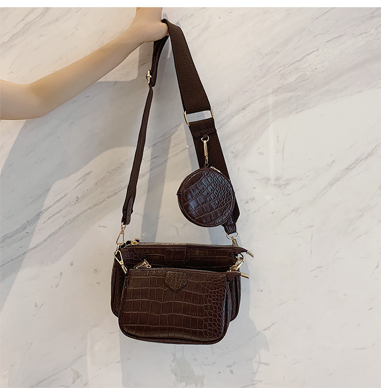 Luxury Bags Sling - حقيبة كتف نسائية بطبعة جلد التمساح،