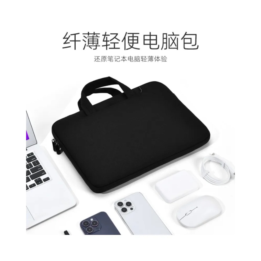 Briefcase Leather Slim - حقيبة حماية للكمبيوتر المحمول خفيفة الوزن