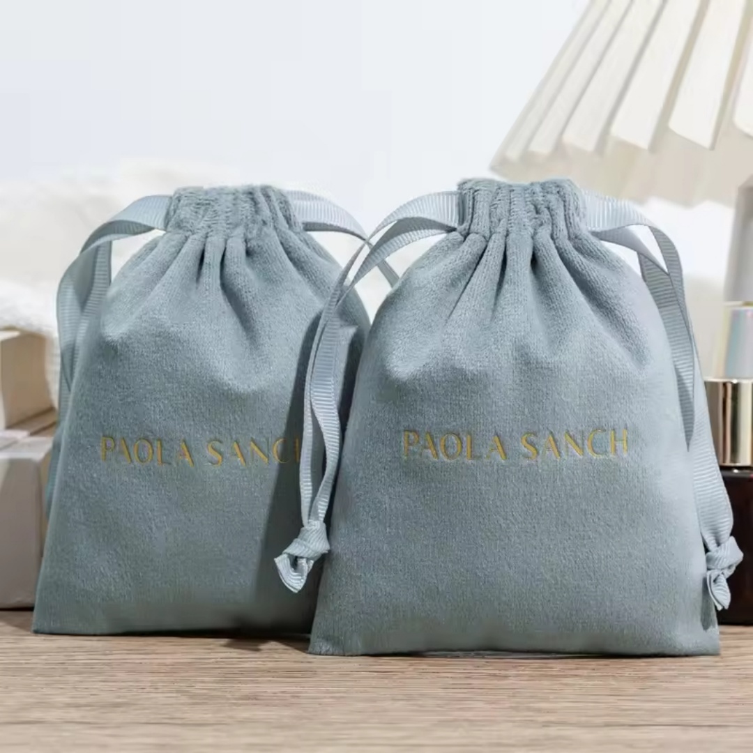 Luxury Bags Logo - حقيبة مخملية فاخرة مطبوعة بشعار مخصص