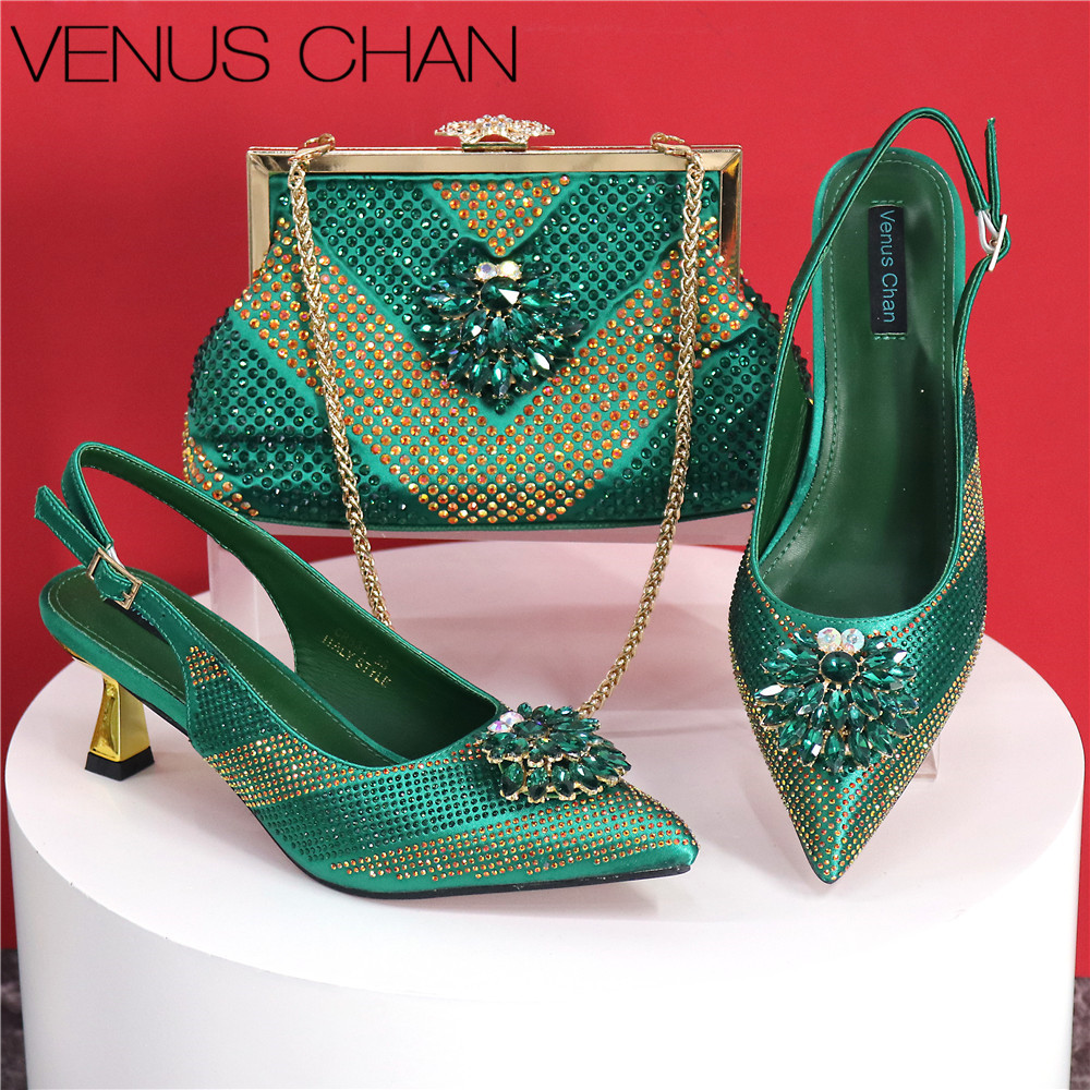 Luxury Bags Green - 2025 تصميم إيطالي حجر الراين فاخر