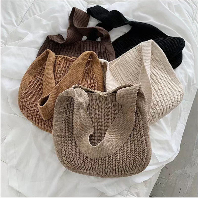 Luxury Beach Bags Ysl - حقيبة كتف تحت الإبط محبوكة متعددة