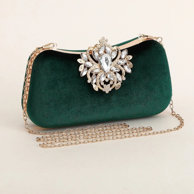 حقيبة يد مخملية خضراء داكنة فا - مراجعة Luxury Bags Green وسعره