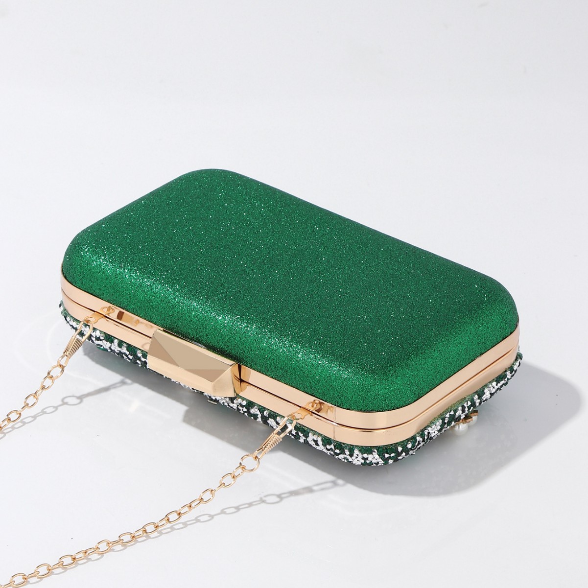 حقيبة كلاتش مسائية فاخرة مزينة - مراجعة Luxury Bags Green وسعره