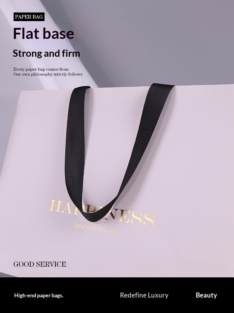 أكياس ورقية بيضاء فاخرة مقاومة - مراجعة Luxury Bags Logo وسعره