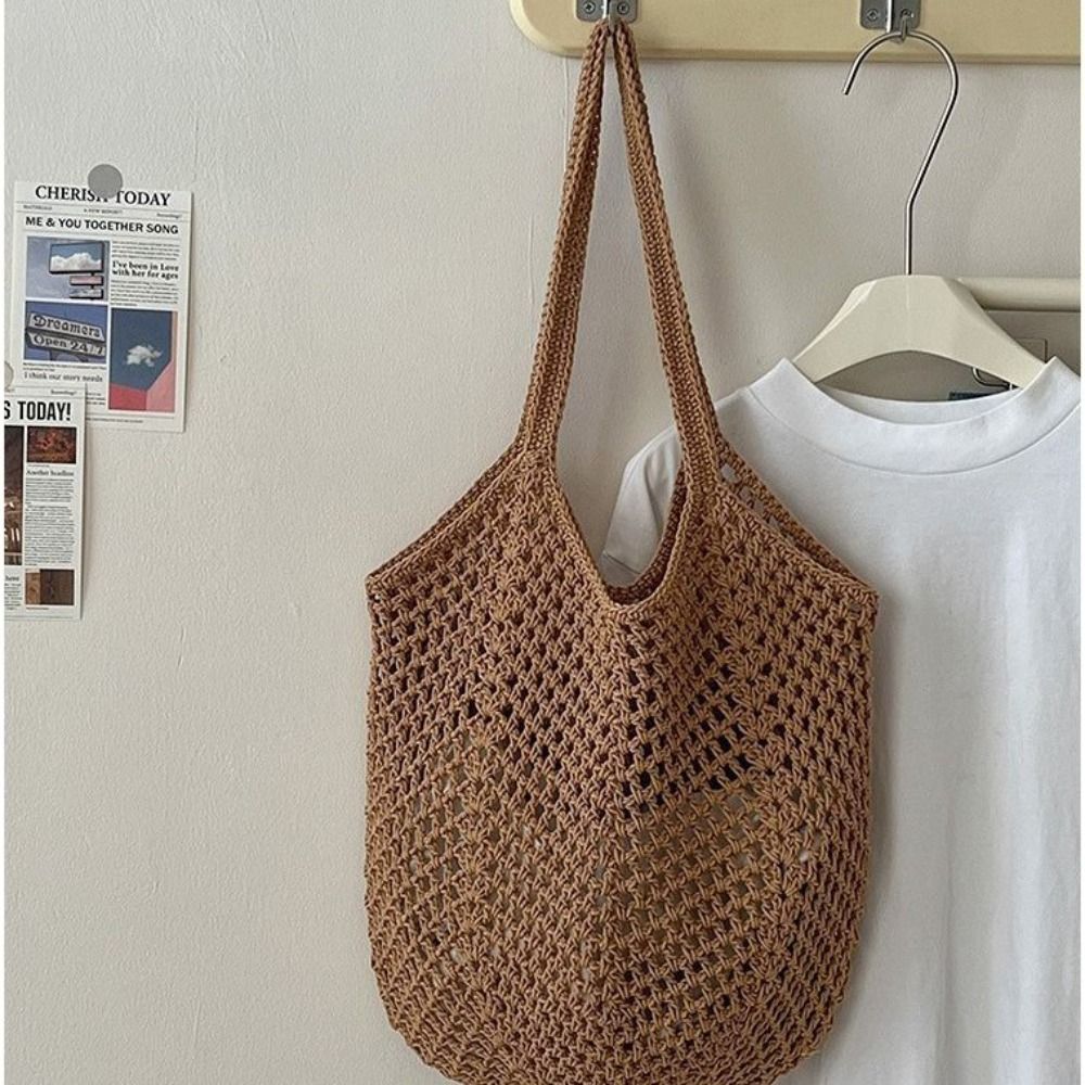 بلون الحياكة حقيبة كتف الجوف خ - مراجعة Luxury Beach Bags Ysl وسعره