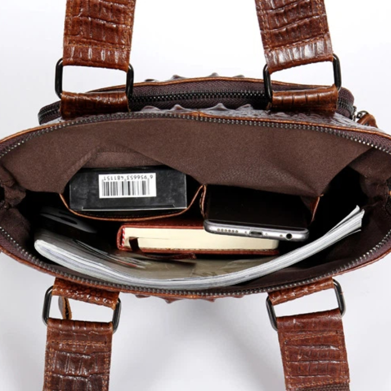 حقيبة كمبيوتر محمول عمودية رفي - مراجعة Briefcase Leather Slim وسعره